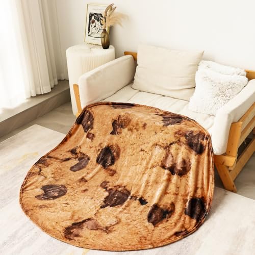 Image of Bnuitland Cookies Funny Blanket, 300 GSM Double Sided Giant Realistic Food Blanket, Novelty Gift for Adults and Kids, Super Soft Flannel