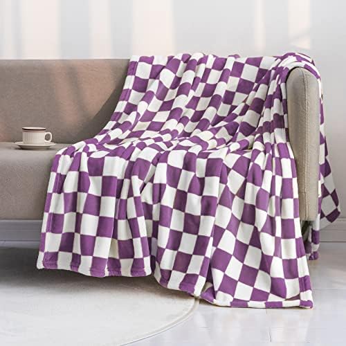 LOMAO Buffalo Check Fleece Throw Blanket | Checkered Plaid Flannel Blanket | Soft Velvet Lightweight Microfiber Blanket for Couch Sofa