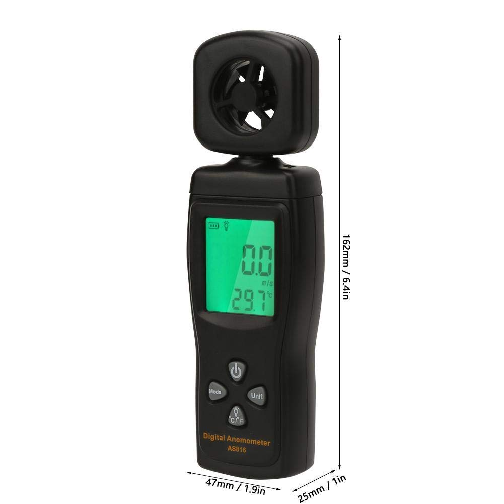 Testeur de Débit d'Air de Vitesse du Vent, SMART SENSOR AS816 0.3-30m / s Mini Anémomètre Numérique