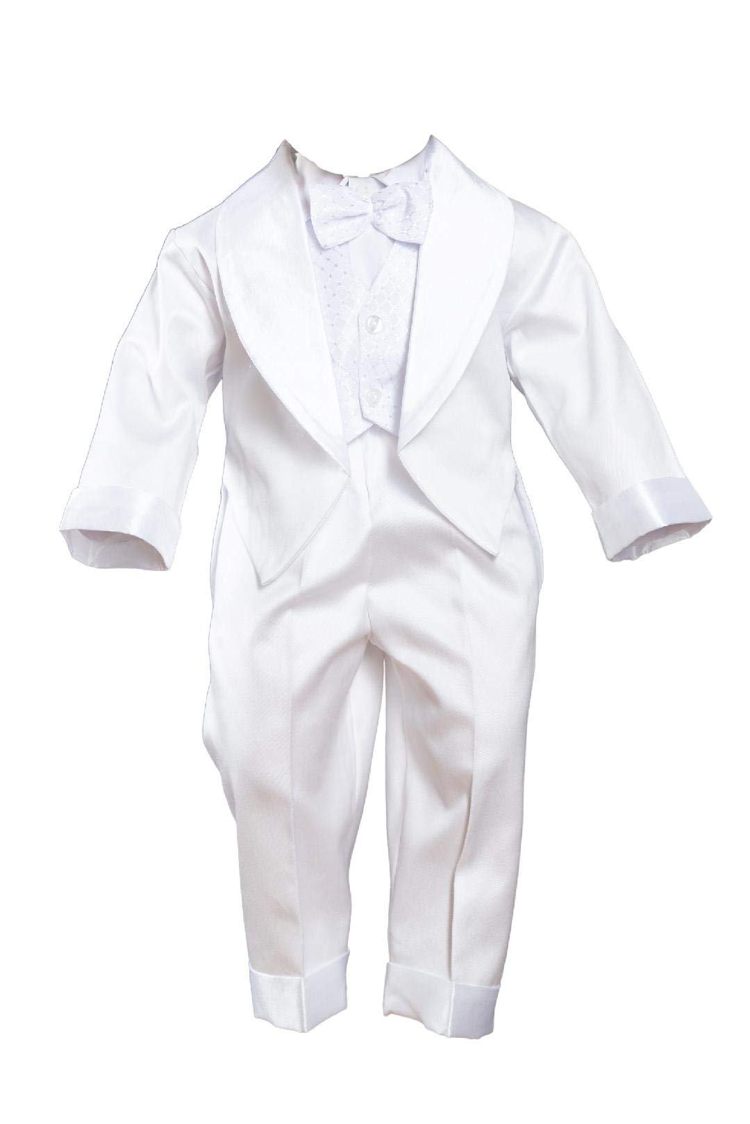 Taufanzug Smoking Festanzug mit Frack Outfit Hochzeit Weiß
