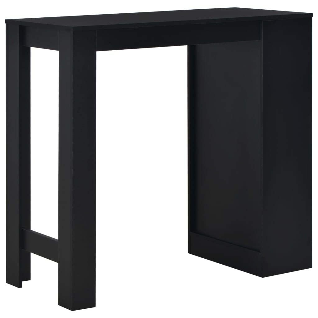 vidaXL Tavolo da Bar con 3 Ripiani da Colazione Moderno Elegante Robusto Bancone Tavolino Alto da Cucina 110x50x103 cm Nero in Truciolato