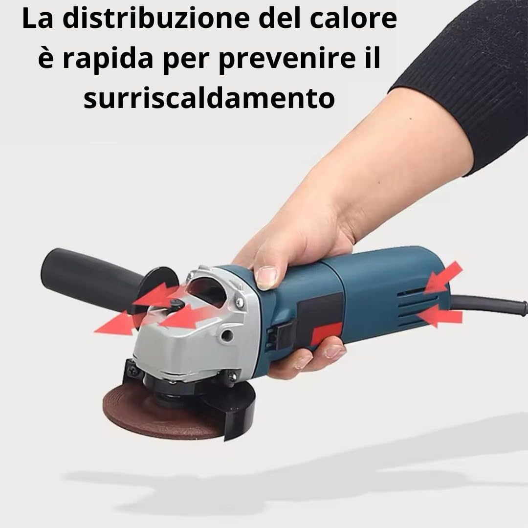 Smerigliatrice Angolare 1000 Watt+ Saldatrice Inverter Mini MMA 400A, Compatta, Potente, con Tecnologia IGBT, VRD, Display LED, per Elettrodo e Lift TIG,Kit Professionale.