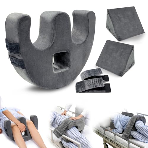 CRAURU Patient Turning Device U-Shaped Bedridden Turnover Pillow with Strap & Back Support Cushion for Bedsore Pressure Relief Elderly Nursing Bed Ridden Patient Supplies
