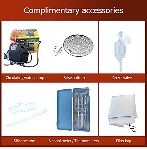 Dibosh Moonshine Still 3 Gal 12L Water Alcohol Distiller Spirits Kit Copper Tube Home Brew Wine Making Kit Oil Boiler Stainless Steel for DIY Whisky Brandy (12L/3Gal)