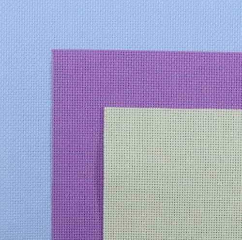 Image of KCS 3 pc of 15 inch x 18 inch(38cmx45cm) Counted Cross Stitch Cotton Aida Cloth Needlework Rolled Fabric Box,18CT,Light Green+Lavender+Light Blue