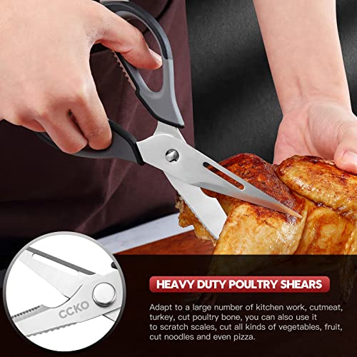 Ccko Kitchen Scissors Heavy Duty With Magnetic Sheath Scissors For Fridge Multipurpose Stainless Steel Kitchen Shears Ultra Sharp Cutting Poultry Shears Cooking Food Utility Scissors All Purpose #TOP4