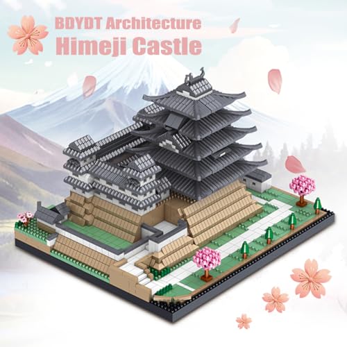 Architecture Himeji Castle Micro Building Blocks Set (3037PCS) Build and Display This Famous Japanese Buildings Model- Fun Gift for Kid and Adult