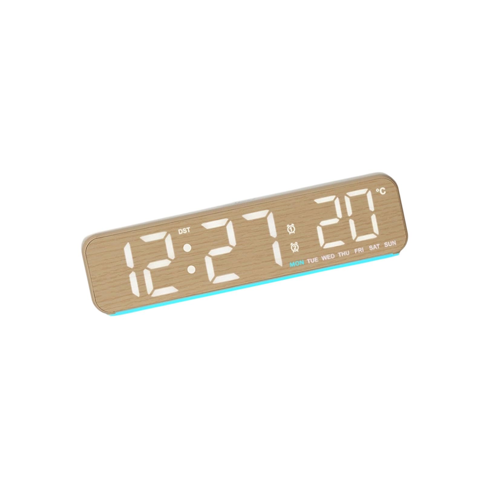 RUDIWRO LED Digital Alarm Clock with 3 Brightness Dimmer Alarm Sound Electric Desk Clock for Bedroom Living Room Offices Bedside Clocks for Bedroom