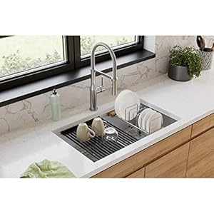 Elkay Crosstown 16 Gauge Workstation Stainless Steel 31 12 x 18 12 x 9 Equal Double Bowl Sink Kit with Aqua Divide