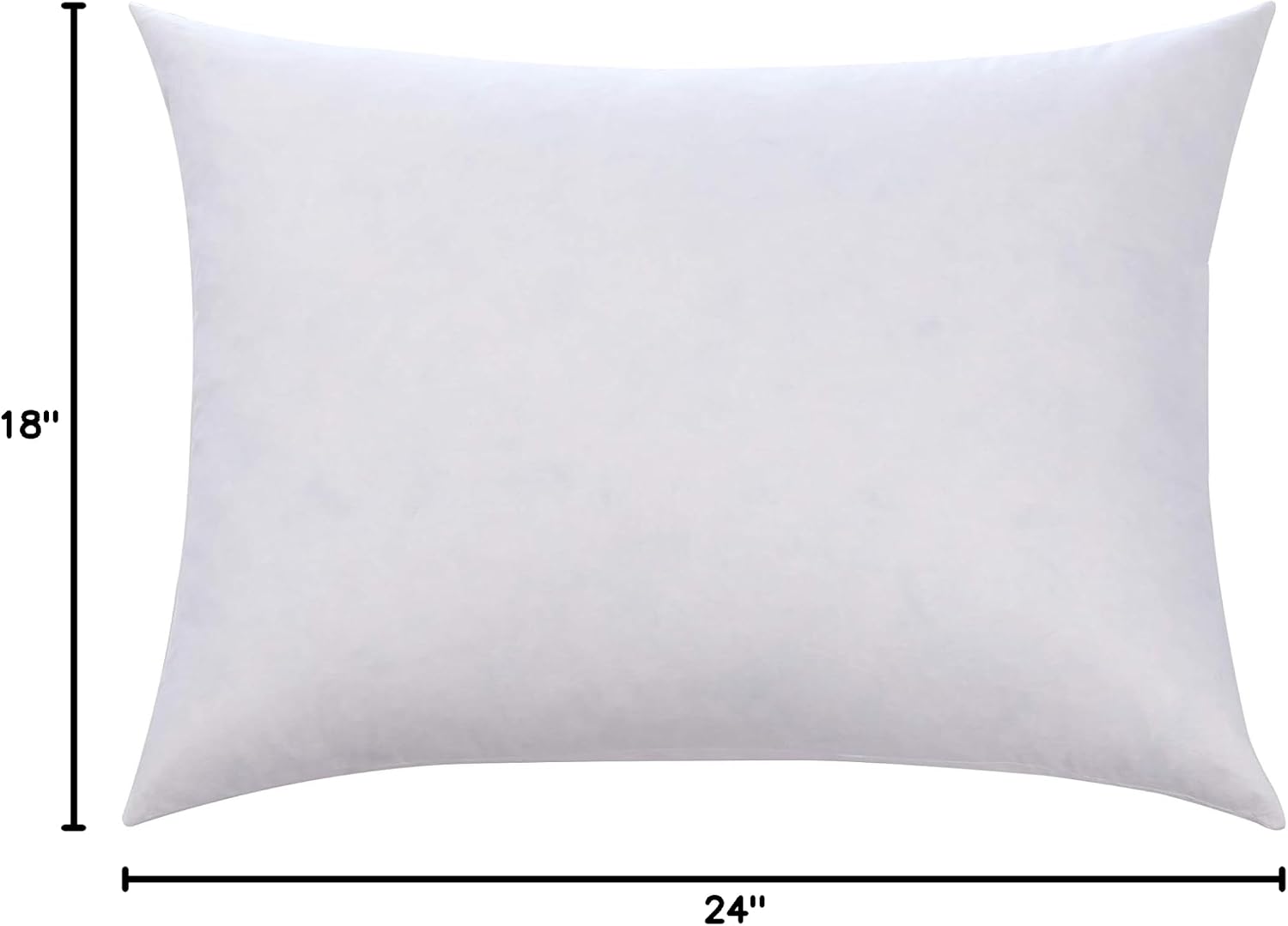 L' COZEE White Goose Feather and Down Pillows – Decorative Stuffed Pillows with 100% Cotton Cover –, Bed Pillows for Firm Sleepers – 2 Pack of White Throw Pillows – 18 x 24