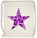 Urban Backwoods Purple Leopardstar Logo Ii Drawstring Bag Gym Sack