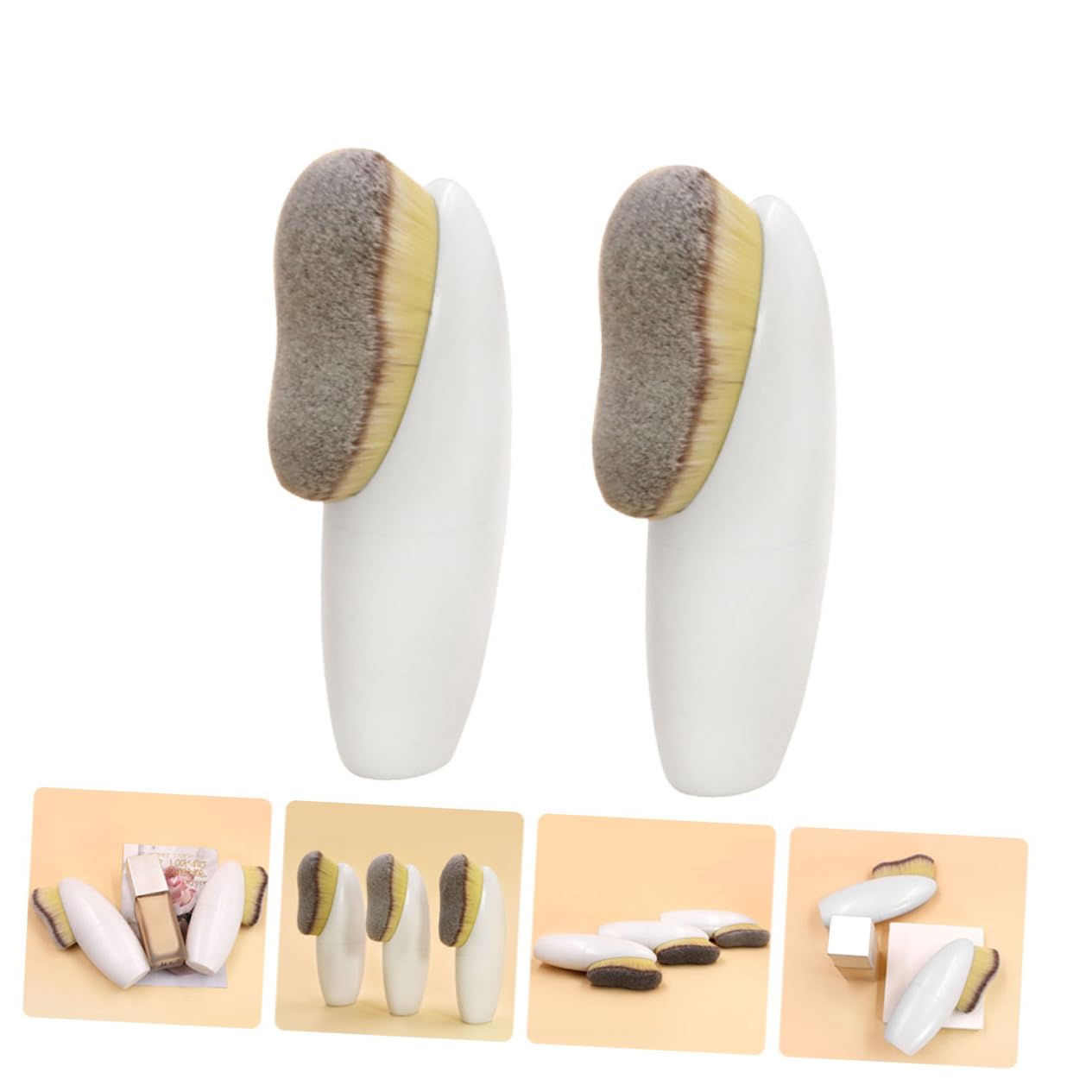 Beavorty 8stücke Tragbare Make-up Foundation Pinsel Ergonomische Gesichts-pinsel Für Flüssig Und Puder-foundation Für Konturierung Und Schnelles Auftragen Praktisch Für Zuhause Und