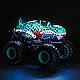 Monstertruck Ferngesteuert, 2,4GHz 20 km/h Ferngesteuertes Auto Dinosaurier ab 3 4 5 6 8 10 Jahre, 1:20 Ferngesteuerter Monster Truck Dino mit 360°Drehung, LED-Licht, RC Monster Trucks Spielzeug