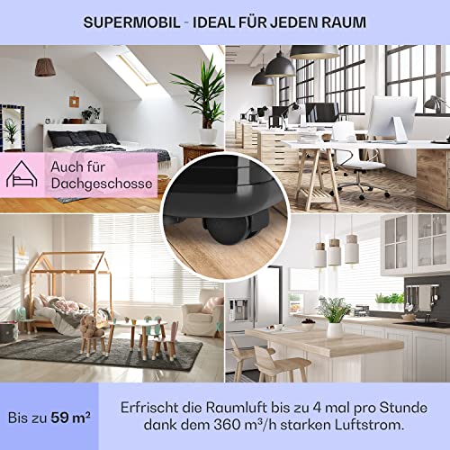 Klarstein Mobile Klimaanlage mit Abluftschlauch, 4-in-1 Klimagerät mit Ventilator, Luftentfeuchter & Nachtmodus, Kleine & Portable Klimaanlage mit App-Steuerung, 12000 BTU Niedrig Verbrauch – Bild 6