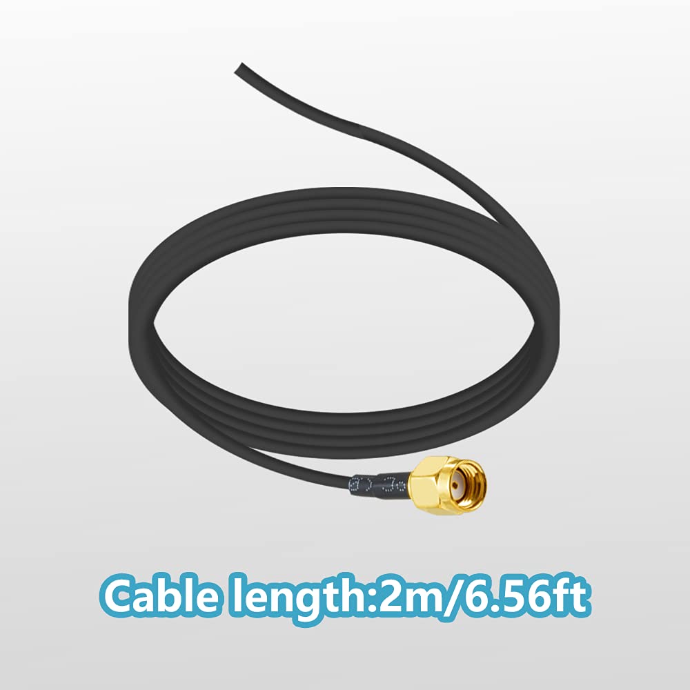 Vecys WiFi-Antenne, 2,4 G/5,8 G, Dual-Frequenz, 6 dBi, omnidirektionaler Signalverstärker, Magnetfuß, RP-SMA-Adapter, RG174-Kabel, 2 m