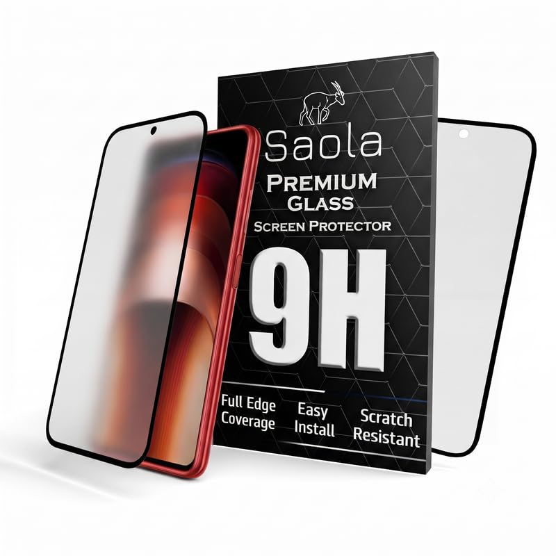 Image of Saola HD Matte Tempered Glass With 18H Hardness For IQOO Neo 9 Pro (PACK OF 1) with Hassle-less Installation Kit. Full screen Coverage. 6.78 inch