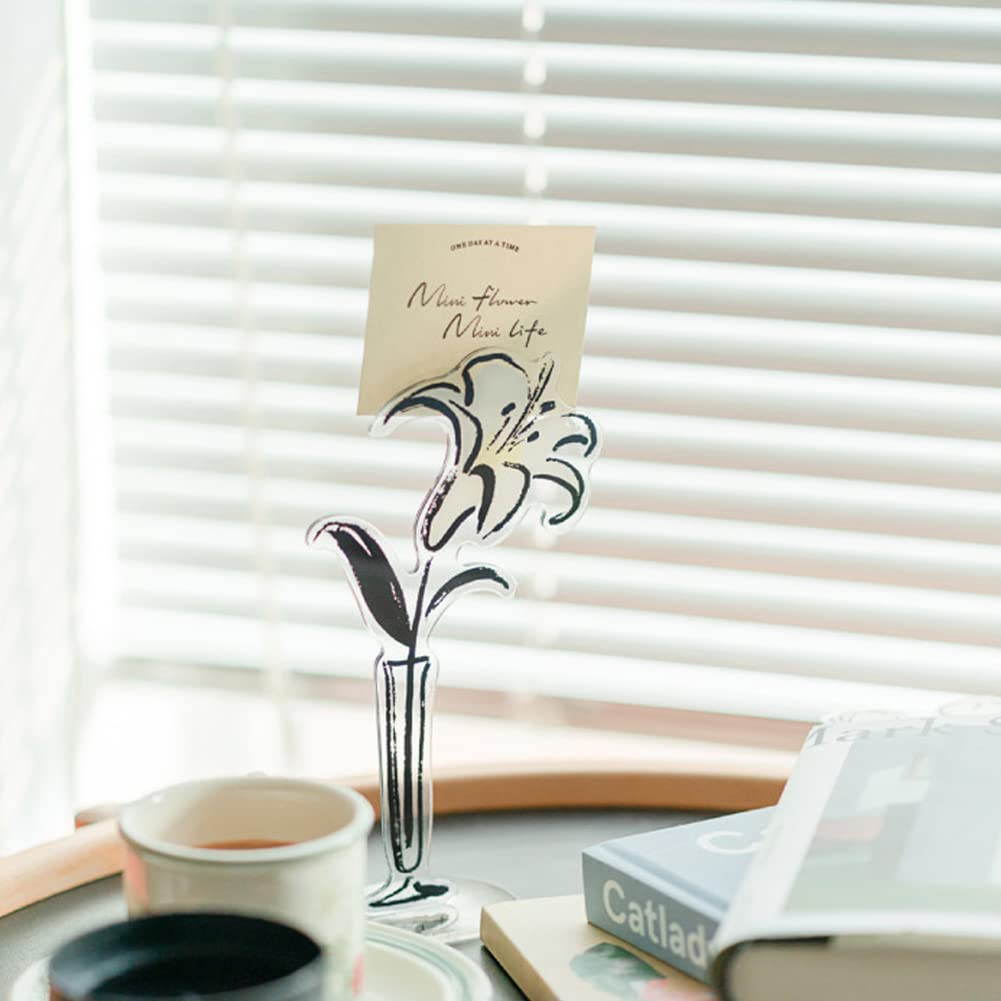 Koqye 4 Pcs Cute Flower Table Card Memo Holder Stand,Card Photo Clips Holder Desk - View #4