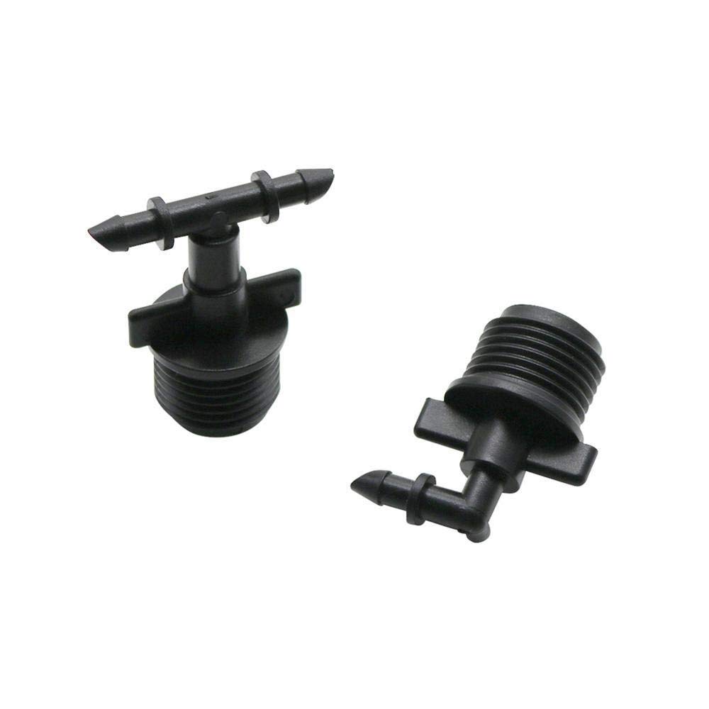 Raccordi per Tubi Flessibili perdite Thread Maschio da 1/2 "a 4mm Tee Elbow Connettore Giardino Giardino Tubo Flessibile per Acqua 4/7mm Hose Interface Connectors Irrigation Tool 100pcs