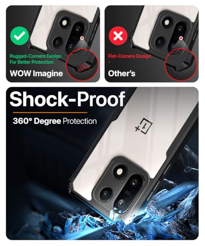 Image of WOW IMAGINE Shock Proof Clear Back Case Mobile Cover for 1+ OnePlus 15 5G (Hard | Hybrid PC + TPU | Full Armour Device & Camera Protection | Black)