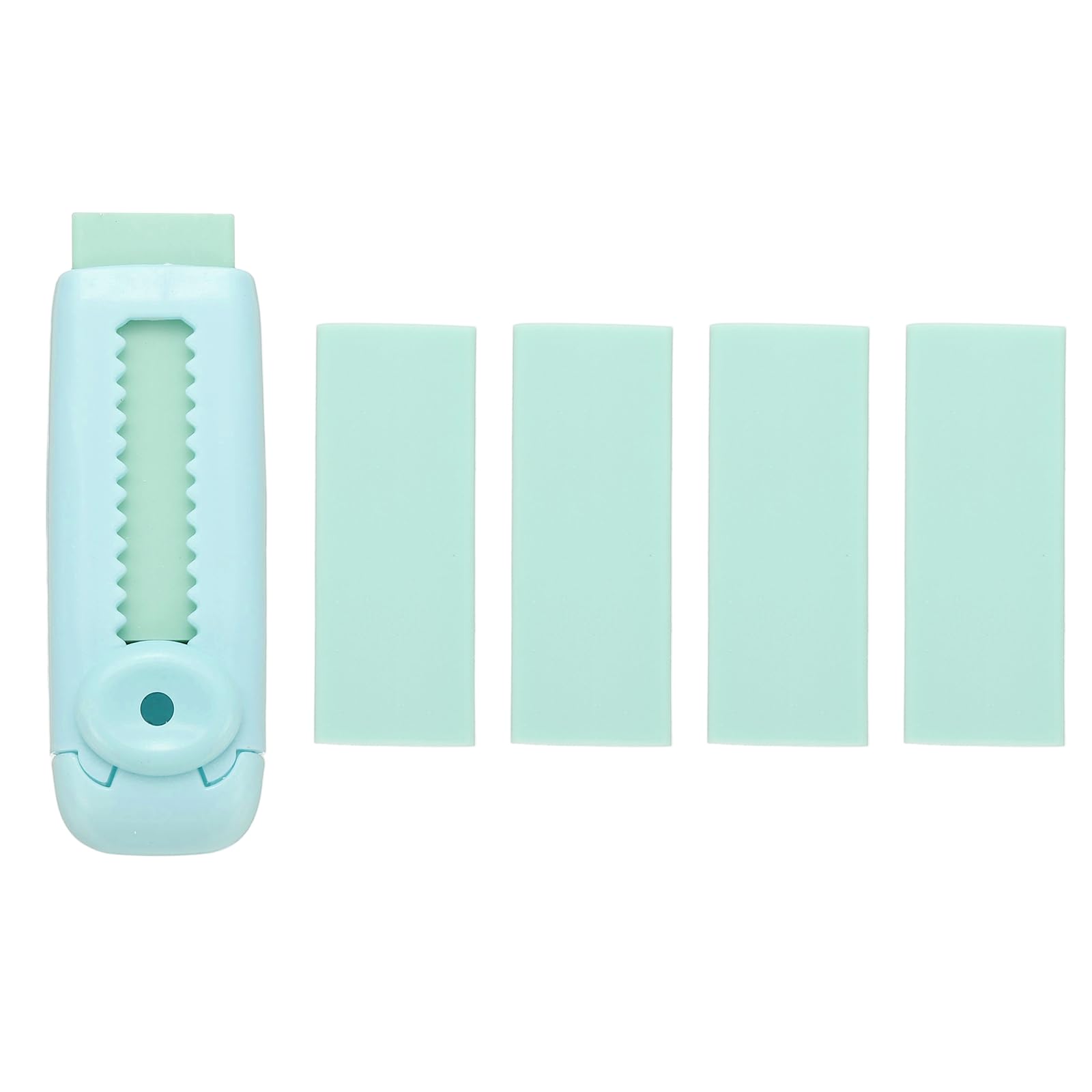 PATIKIL 5 Pack Erasers, Sliding Retractable Eraser Push Pull Cute Pencil Erasers Soft Large Easy to Clean with Plastic Sleeve for Sketching Drawing Artists Teacher Pencils, Green