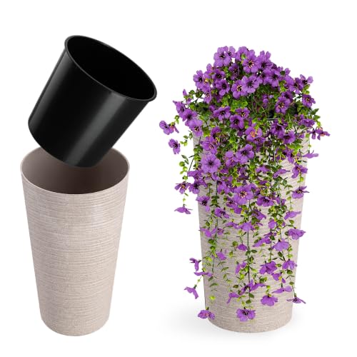 kadax vaso alto Ø25x47 cm - grande fioriera alta - per piante da balcone - per aggiungere eleganza a ogni spazio abitato