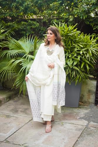 Image of GoSriKi Women's Rayon Blend Printed Straight Kurta with Pant & Dupatta