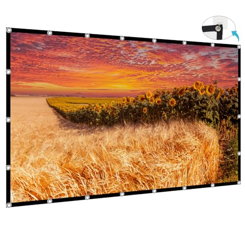 Projector Screen 200 inch, XINLEMY Large 4K HD 16:9 Foldable Portable Projection Cinema Screen Washable Double-Sided Video Projector Screen Suitable for Backyard Partying