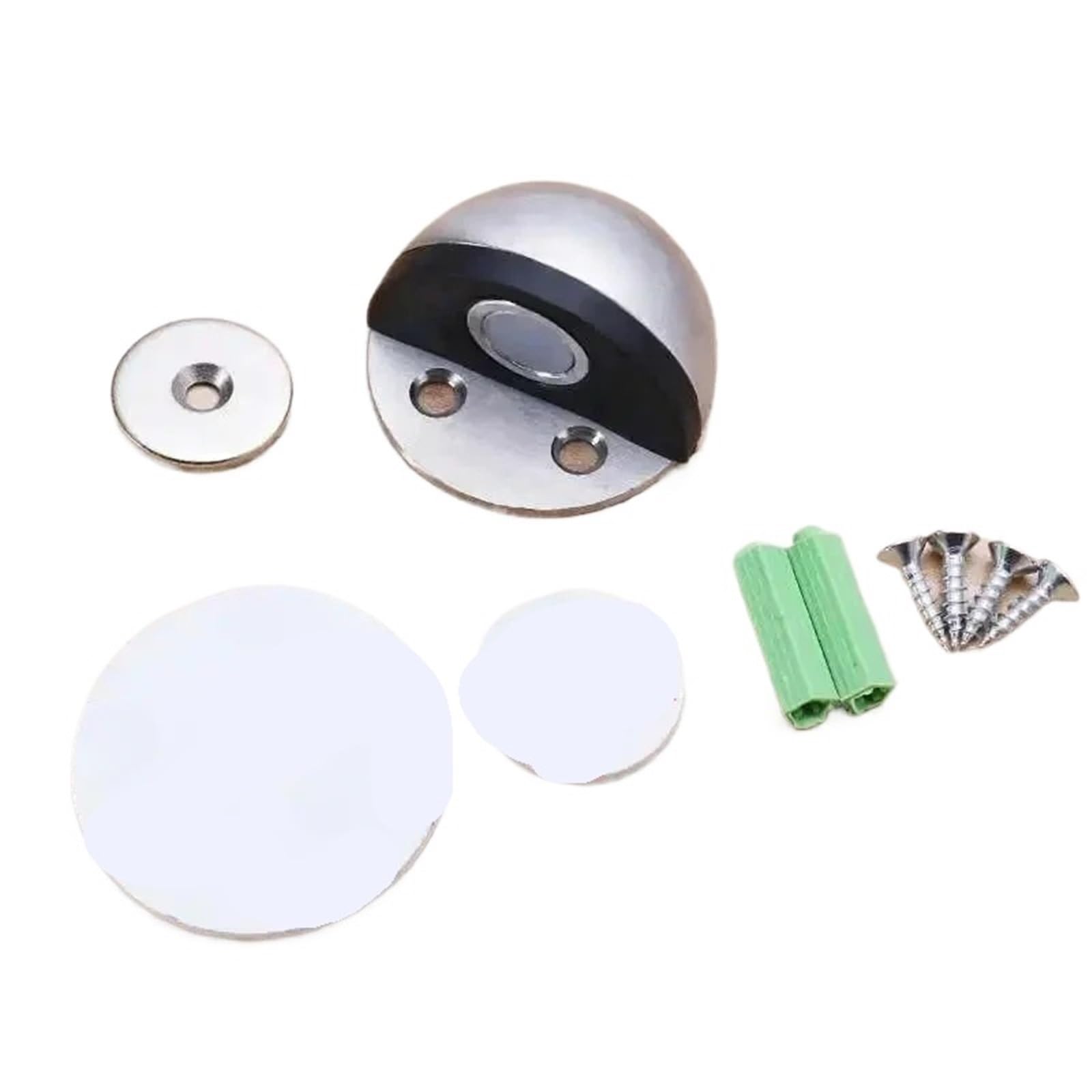 Door Stop Stainless Steel Door Stopper Dual Catch No Punching Bumper Wedge Wall for Floor(SS)