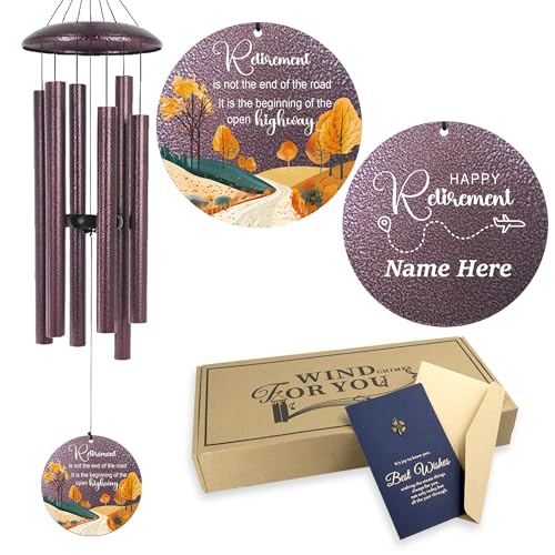Image of ASTARIN Best Retirement Gift for Women /Men, Personalized Retirement Wind Chimes, Best Wishes for Retire Friends, Happy Retirement Gifts for Teacher Nurse, Inside Garden Decorations