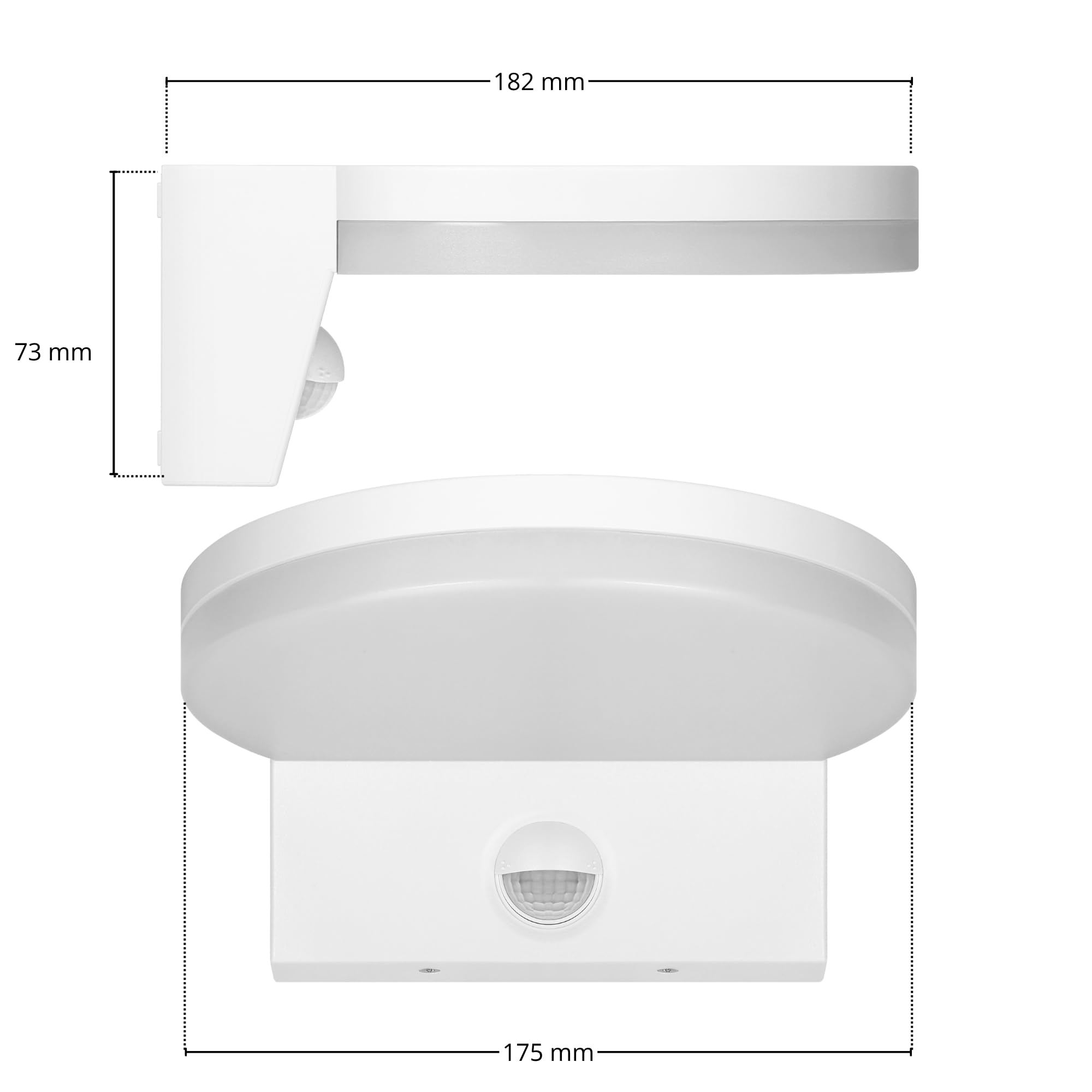 Lampa Zewnętrzna LED z Czujnikiem Ruchu PIR 15W 4000K Barwa Neutralna Biel 1300lm Szeroki kąt świecenia >80° Oświetlenie Zewnętrzne Taras Ogród Parking IP65 (biały)