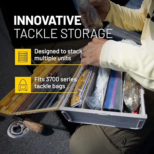 Image of Plano EDGE 3700 Premium Deep Tackle Utility Box, Clear and Yellow, Waterproof and Rust-Resistant Bait and Terminal Tackle Storage Organization Box