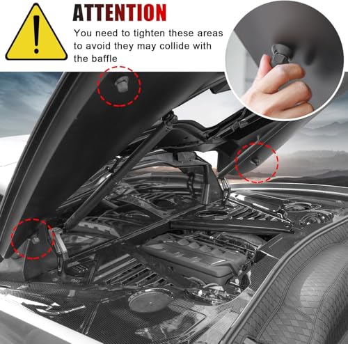 Image of Engine Compartment Surround Overlay,Carbon Fiber Pattern Engine Bay Panel Cover Trim Side Panel Center Strut Cover for Corvette C8 Stingray Z51 2020+ for C8 Z06 /E-Ray 2023+