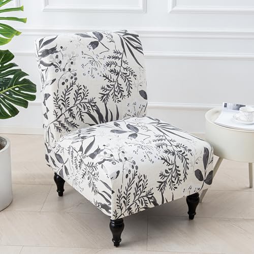 Image of Eco-Ancheng Armless Chair Slipcover Removable Armless Accent Chairs Covers Washable Armless Slipper Chair Slipcover Printed Armless Chair Furniture Protector Covers for Living Dining Room Hotel