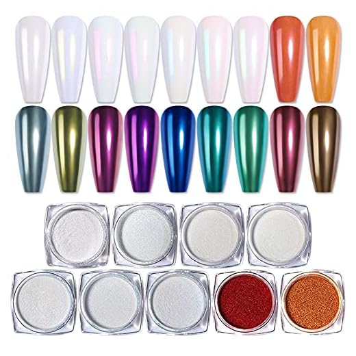 BORN PRETTY Chrome Nail Powder Kit Mirror Nail Powder Nail Art Chameleon Pigment Powder Glitter Iridescent Pearlescent Manicure Art Decoration 9 Jars