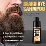 Beard Dye For Men, 10-Minute Instant Gray Coverage, 3 in 1 Brown Mens Beard & Mustache Dye Shampoo with 4-6 Weeks Lasting Color, Nourishing with Argan Oil & Noni Fruit, No-Mess Application 6.76 Fl Oz - Image 3