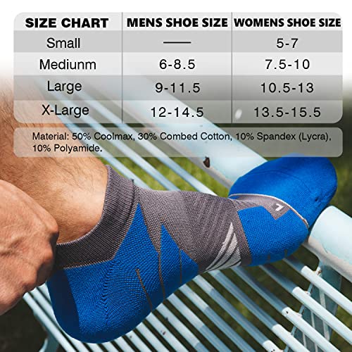 Image of Hylaea No Show Running Athletic Anti-Blister Wicking Coolmax Socks, Seamless Anti-odor