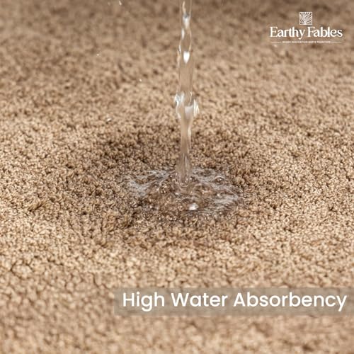 Image of Earthy Fables Soft Microfiber Bath Mat - Cut Pile, Quick Dry, Anti-Skid, Water Absorbent, Non-Slip, Machine Washable Floor Rug, Shower Mat, Door Mat for Bathroom, Bedroom, 60x40 cm - Beige