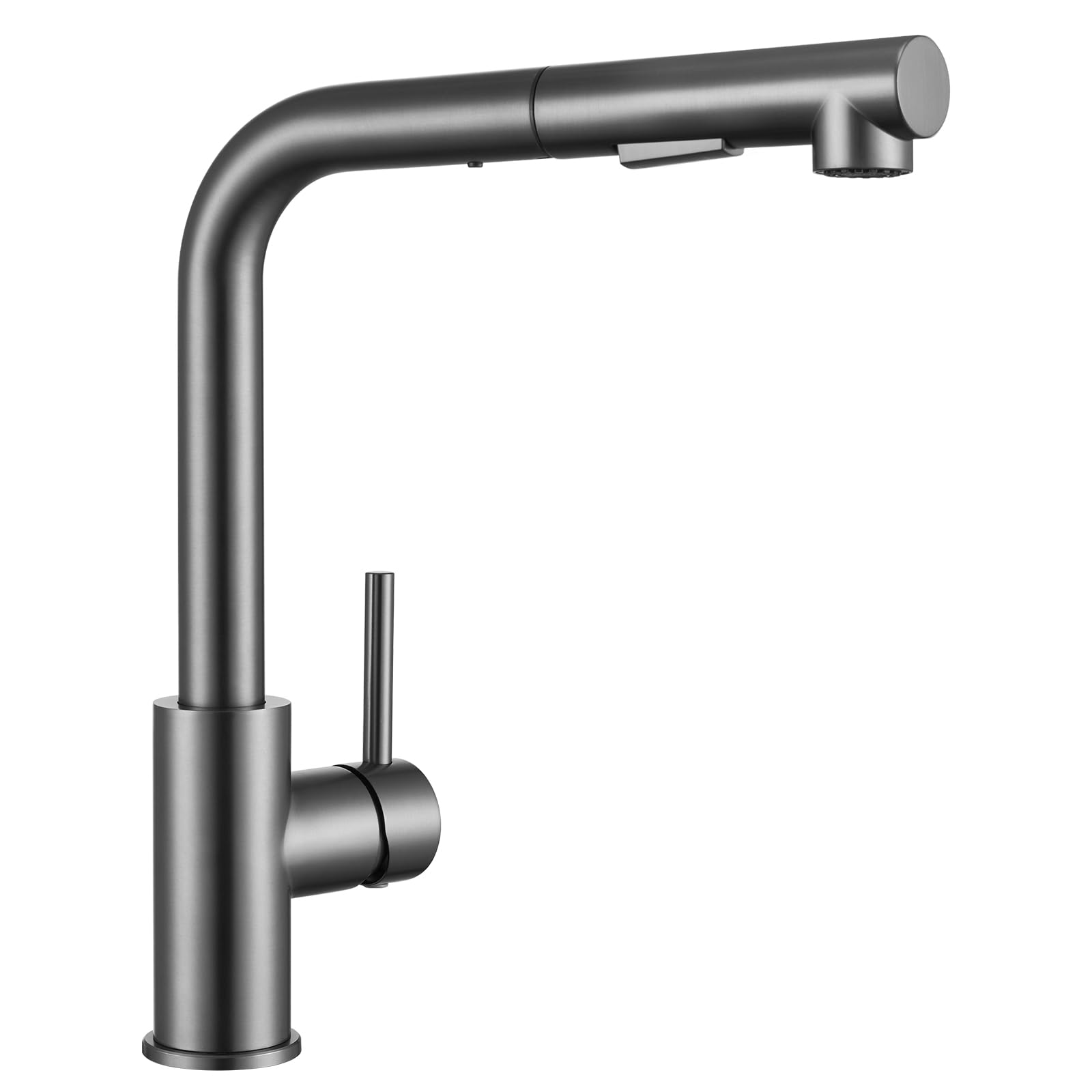 Robinet de cuisine noir anthracite - Robinet de cuisine extensible haute pression - Mitigeur de cuisine avec douchette - Deux types de jet d'eau - Robinet d'évier en acier inoxydable