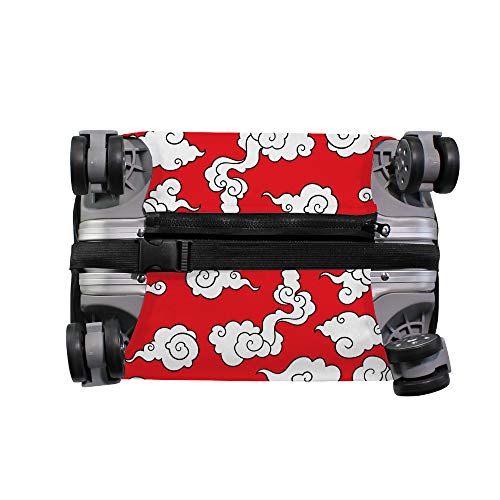Housse de bagage extensible rouge et noir | Protection valise anti-poussière voyage