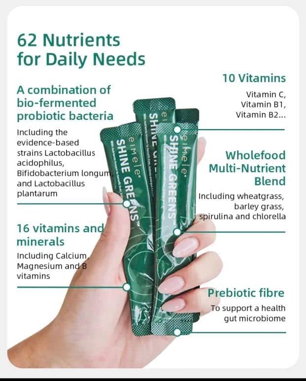 Miniatura 5 de Eimele Shine Greens, Daily Greens  Net 3.70 oz 30 sobres