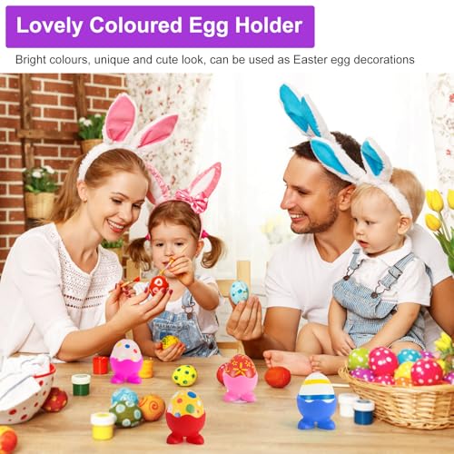 5 X Lustig Eierbecher Set und EIN Eieröffner,Set Silikon Eierbecher,eierbecher Kinder Ostern,Frühstücks Egg Cup,Perfekt Für Gekochte Die Küche,Eier Zum Platzieren Von Kleinen Gegenständen Wie Make-Up – Bild 5