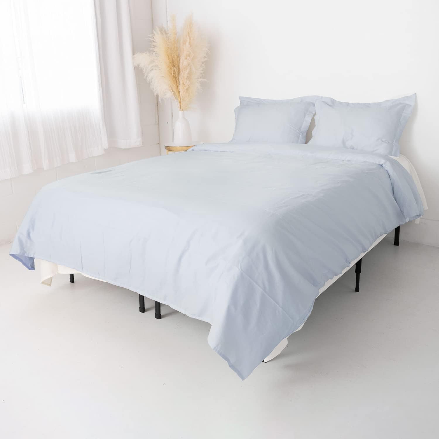 Mayfield Full Duvet Cover Set with Pillow Shams Made in USA 100% Cotton Hotel Duvet Cover Full Set with Pillow Shams – Light Blue Duvet Cover (Full Size & Shams) – Duvet Cover (Cotton) Set with Shams