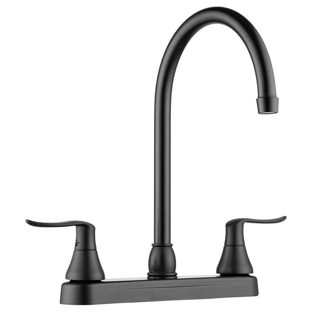 Dura Faucet DF-PK330HLH-MB RV Elegant J-Spout Swivel Kitchen Sink
