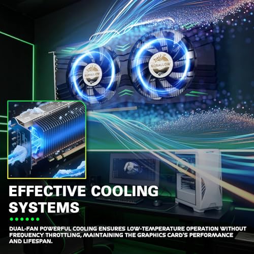 Image of SURALLOW RX 580 Graphics Card 8GB 2048SP, GDDR5, 256 Bit, Pc Gaming Video Card, 3*DP, HDMI, PCI Express 3.0 with Freeze Fan Stop for Desktop Computer GPU for Gaming PC