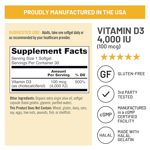NatureWise Vitamin D3 4000IU Supplement, Immune Support, 30 Mini Softgels - image 5