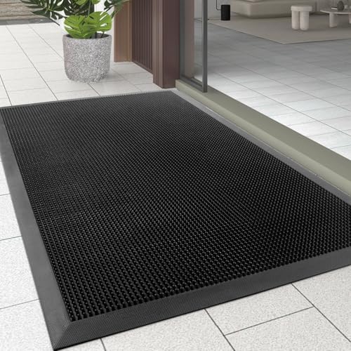 Kuyal Front Door Mat, 3'x4' Outdoor Entrance Mat, Winter Non-Slip Waterproof Outside Entrance Mats...