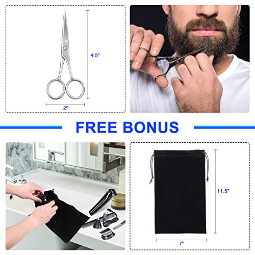 Beard Trimmer For Men, MIGICSHOW Cordless Hair Trimmer 12 in 1 Mustache Trimmer Waterproof Multi-functional Grooming Kit for Nose Ear Hair Clippers Body Groomer with LED Display USB Rechargeable - Thumbnail 6