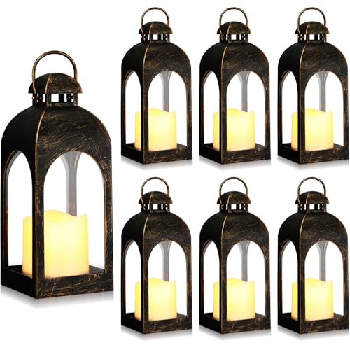 Tujoe 6 Pcs 10 Inch Decorative Candle Lantern Bulk for