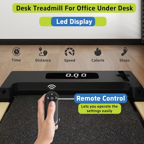 Image of Portable Walking Pad with Handle Bar for Home & Office, Under Desk Treadmill with Remote Control,3.0HP 0.6-3.7 MPH Walking Vibration Pad, Low Noise Electric Walking Machine