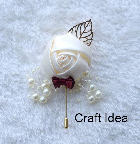 サテンとビジューのブーケ Amazon | XiXiboutique サテンローズフラワーブーケ 花嫁 メイド